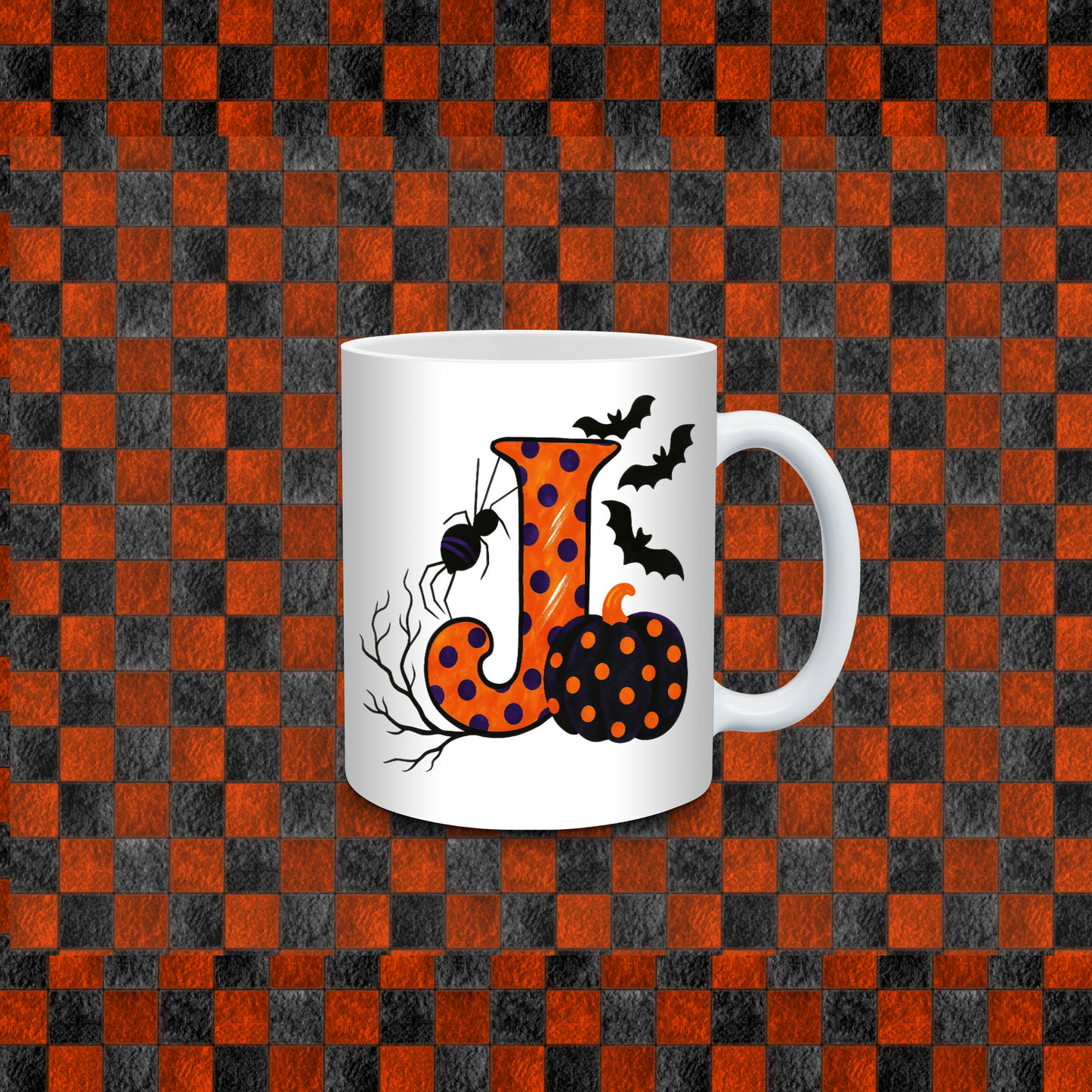 HALLOWEEN ALPHEBET COFFE CUP