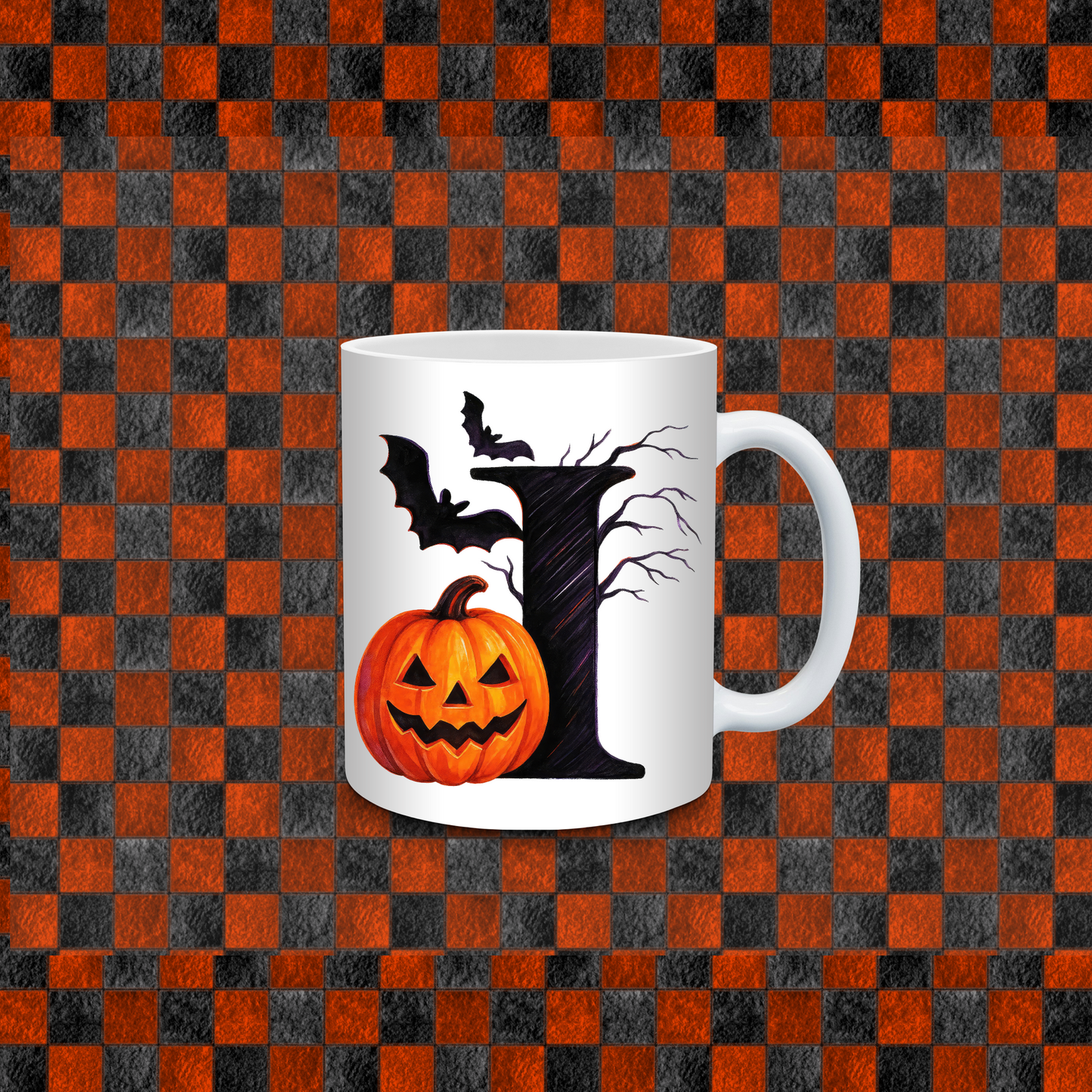 HALLOWEEN ALPHEBET COFFE CUP