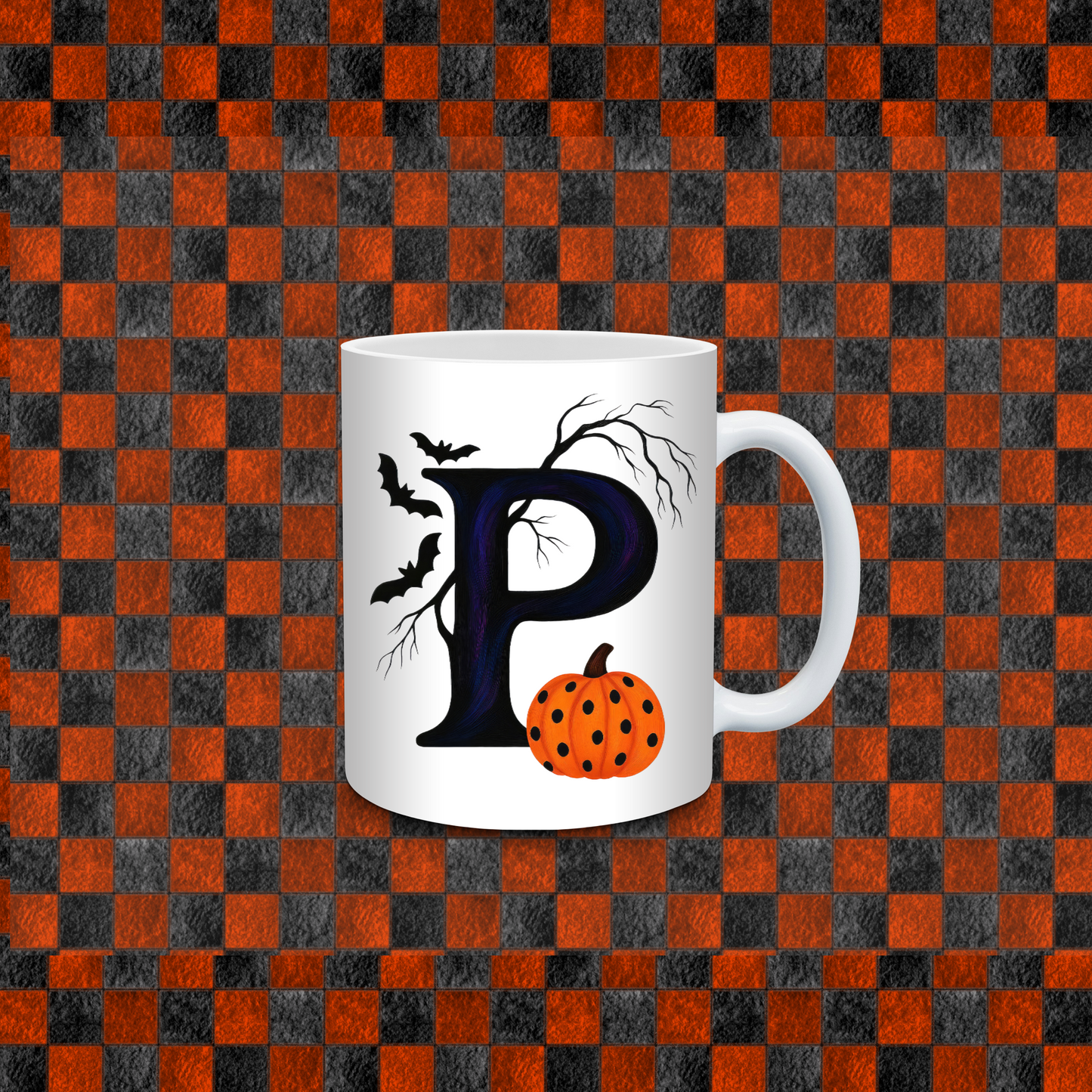 HALLOWEEN ALPHEBET COFFE CUP