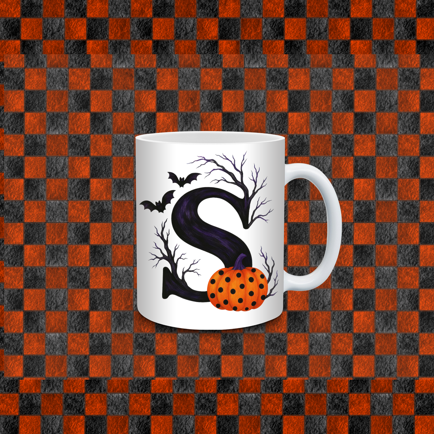 HALLOWEEN ALPHEBET COFFE CUP