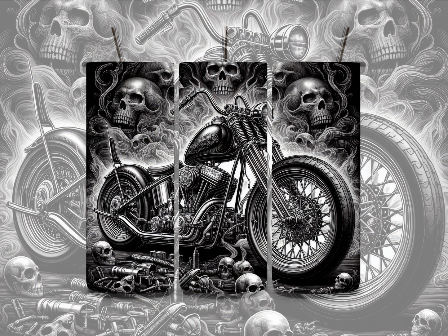 MOTORCYCLE & SKULLS